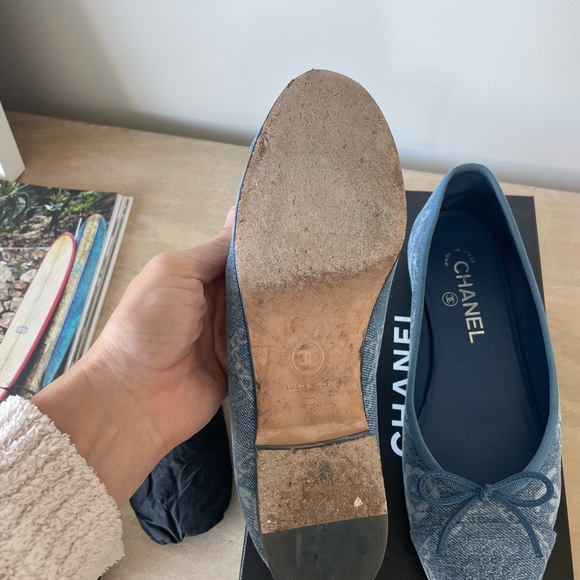 Authentic Chanel Ballet Flats - printed denim size 38 - Picture 4 of 10